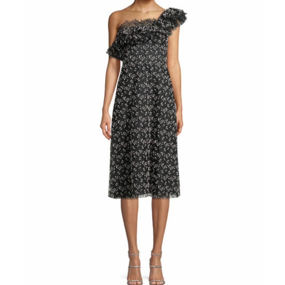 GIAMBATTISTA VALLI

One-shoulder Embroidered Dress